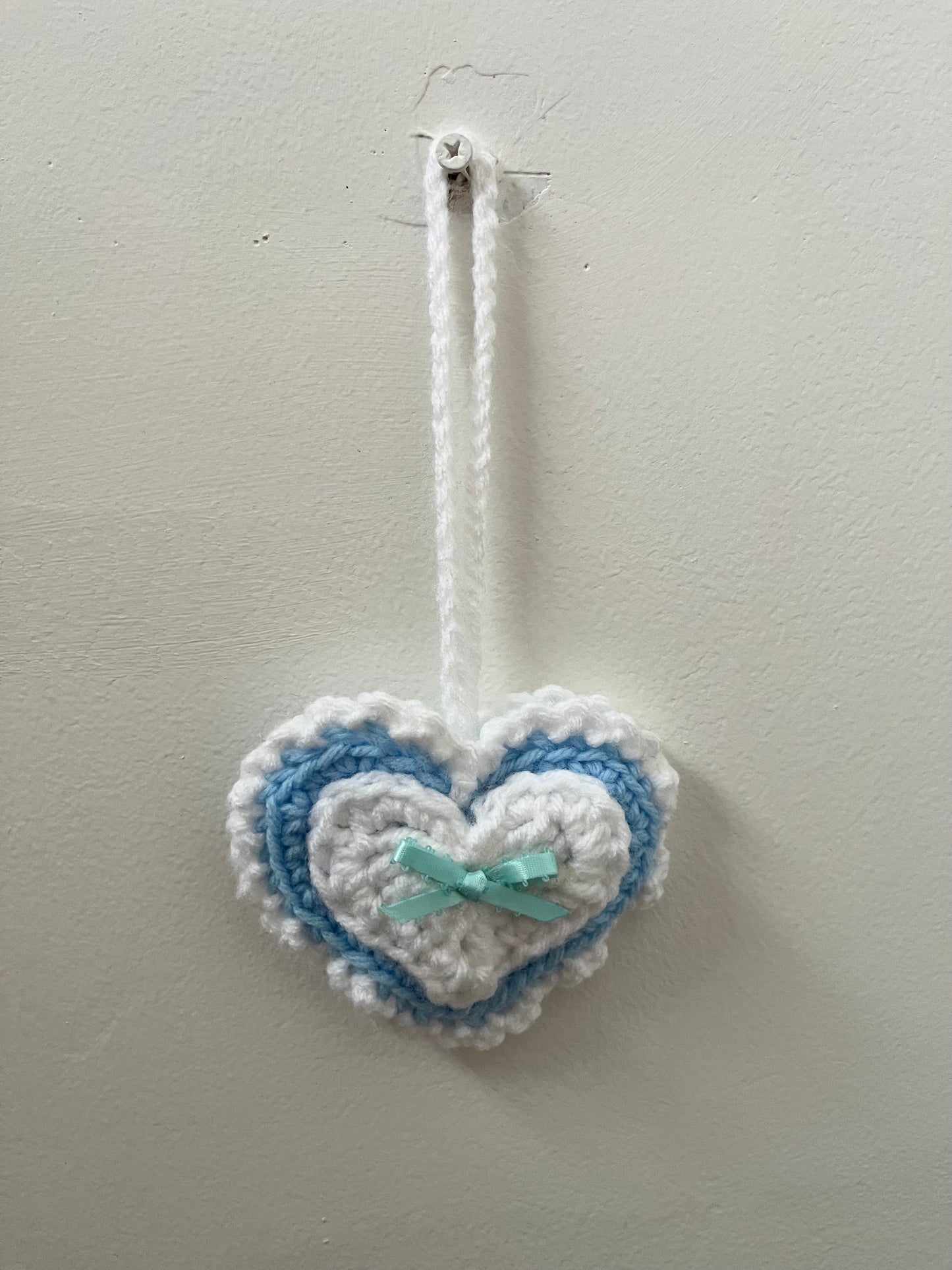 Crochet coquette heart pouch bag charm