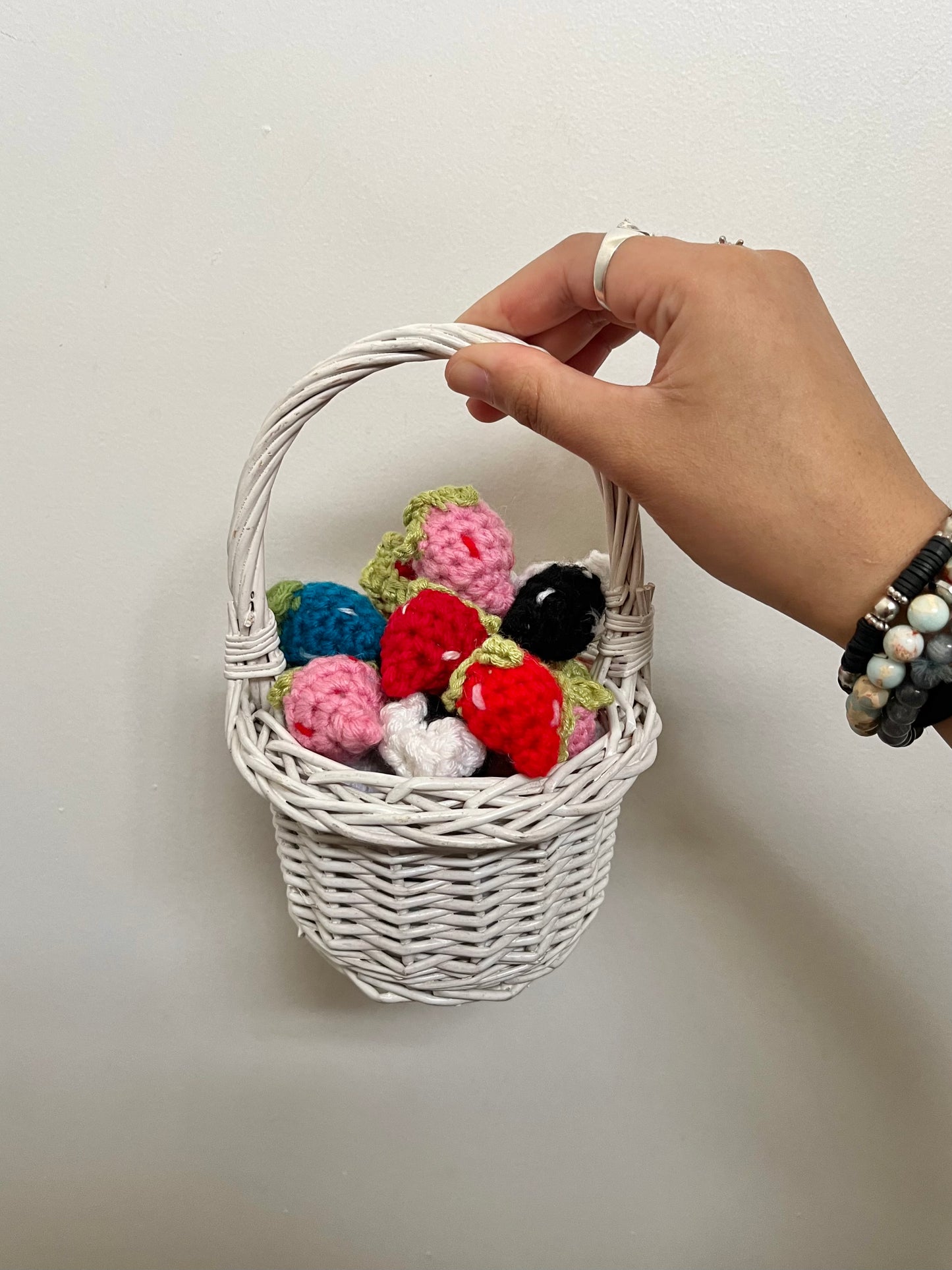 Crochet Freshly Picked Strawberry bag charm