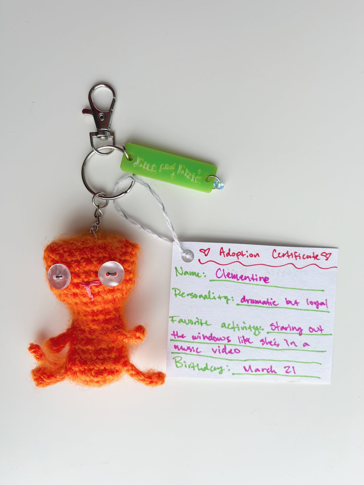 Crochet Alleycat Bag Charm - Custom (Made to Order)