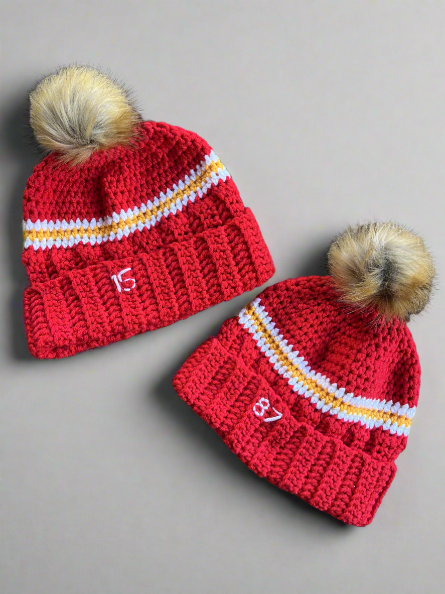 Taylor's Crochet Beanie (Chiefs’ version) - Made to order