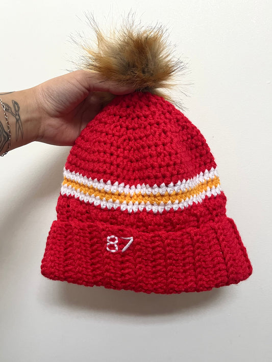 Taylor's Crochet Beanie (Chiefs’ version) - Made to order