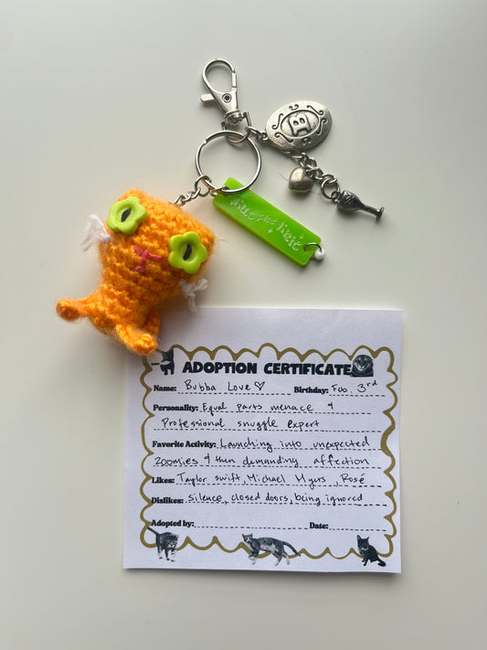 Crochet Alleycat Bag Charm - Custom (Made to Order)