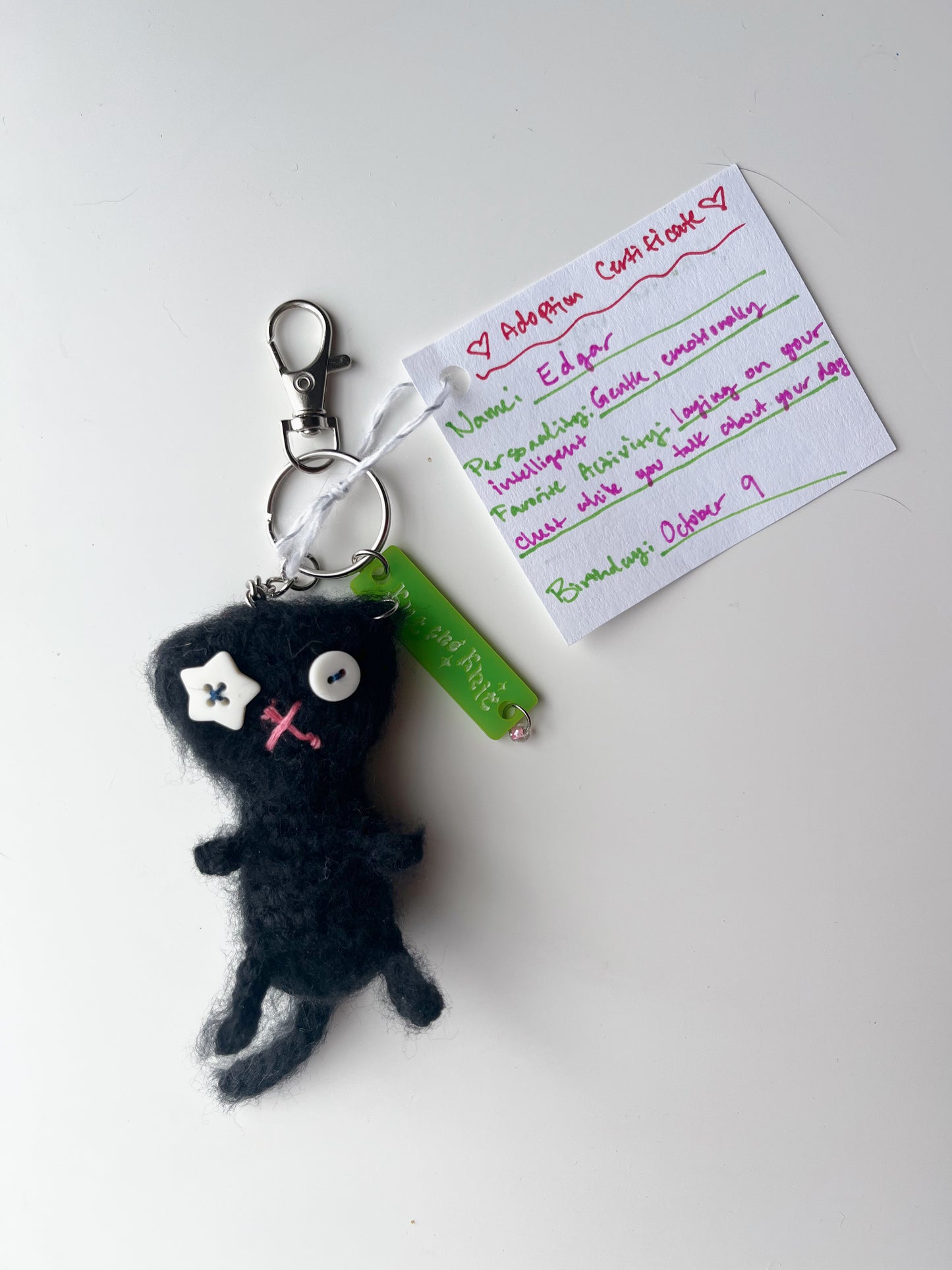 Crochet Alleycat Bag Charm - Custom (Made to Order)