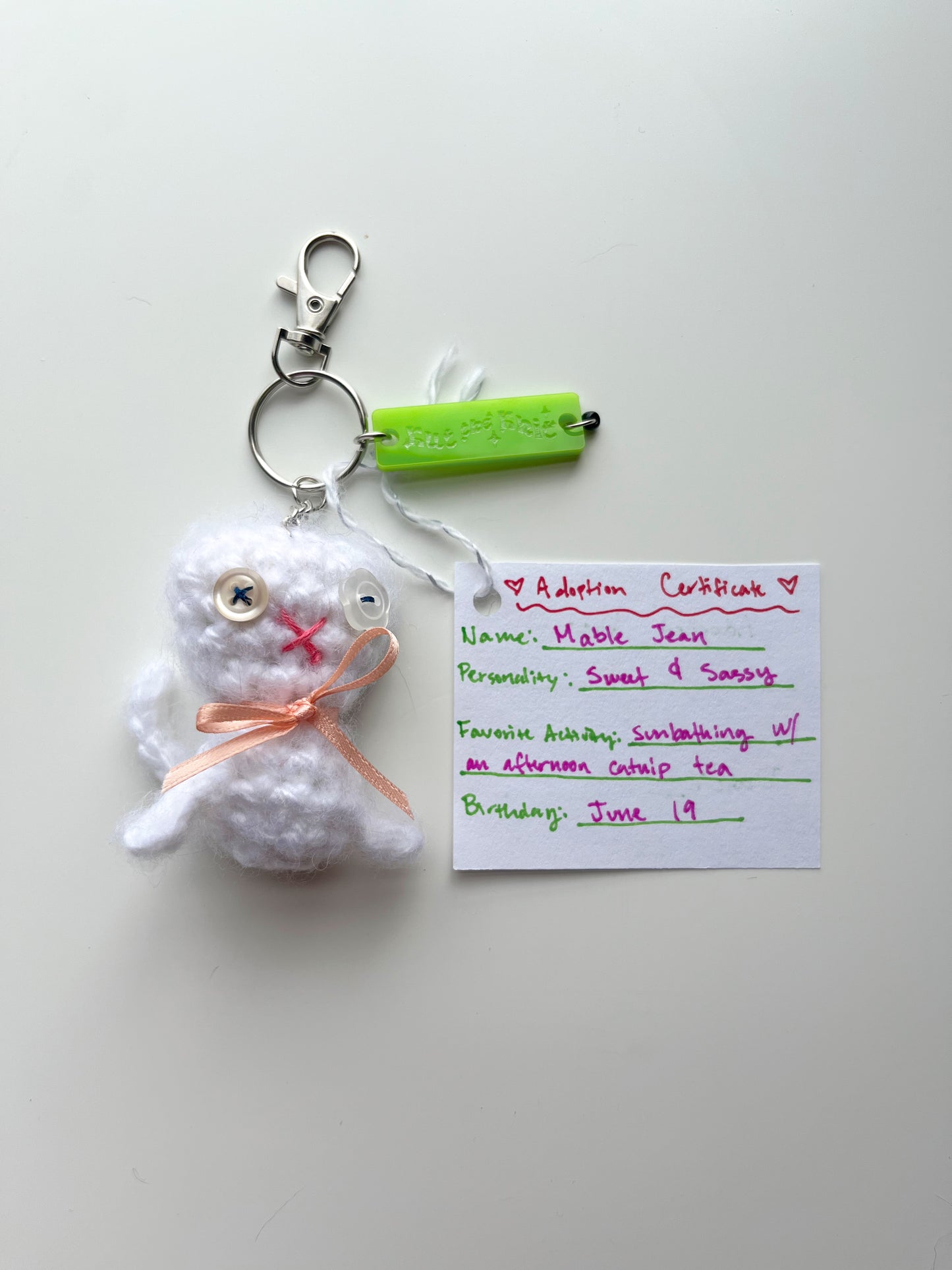 Crochet Alleycat Bag Charm - Custom (Made to Order)