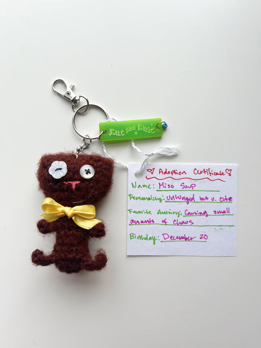 Crochet Alleycat Bag Charm - Miso Soup