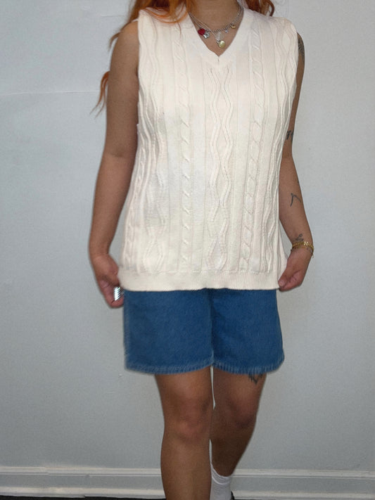 VINTAGE | The Alchemy Knit Sweater Vest - Cream