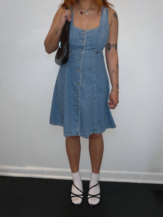 VINTAGE | imgonnagetyouback Dress - Denim Blue